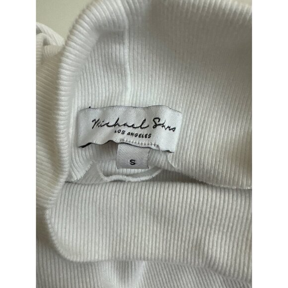 Michael Stars White Ribbed Sleeveless Turtleneck Top Size S - Picture 4 of 4